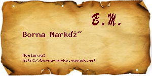 Borna Markó névjegykártya